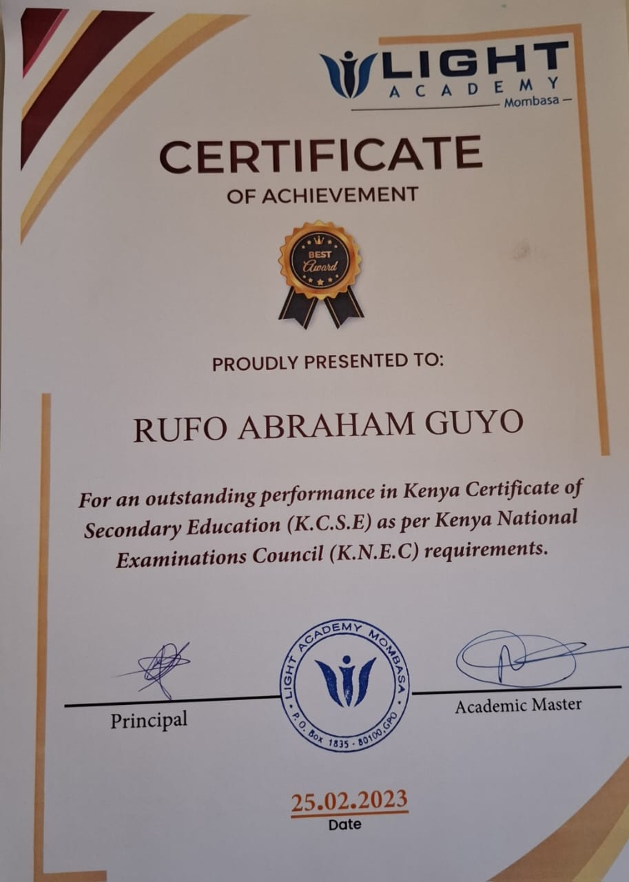 KCSE Certificate