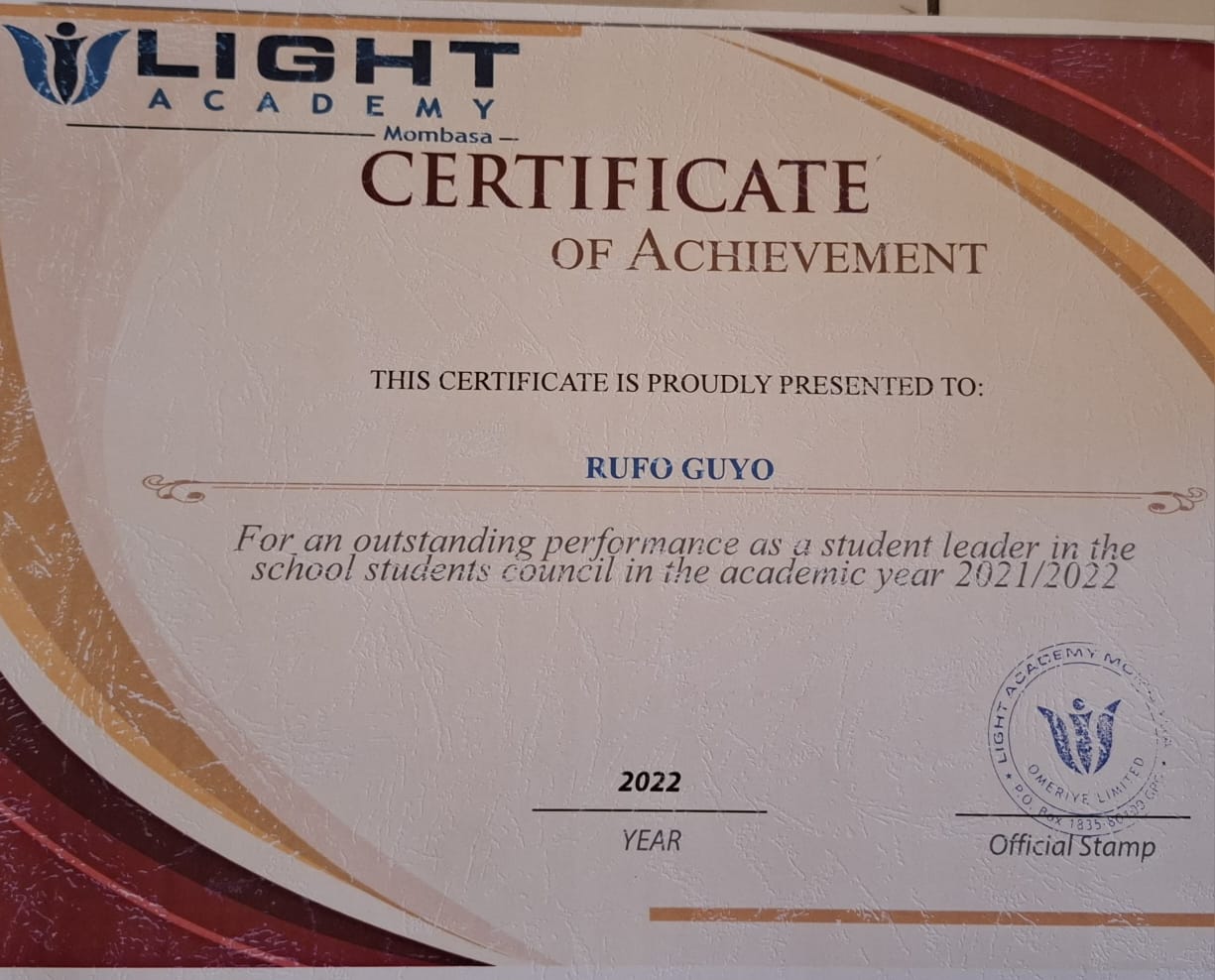 Student Council Certificate